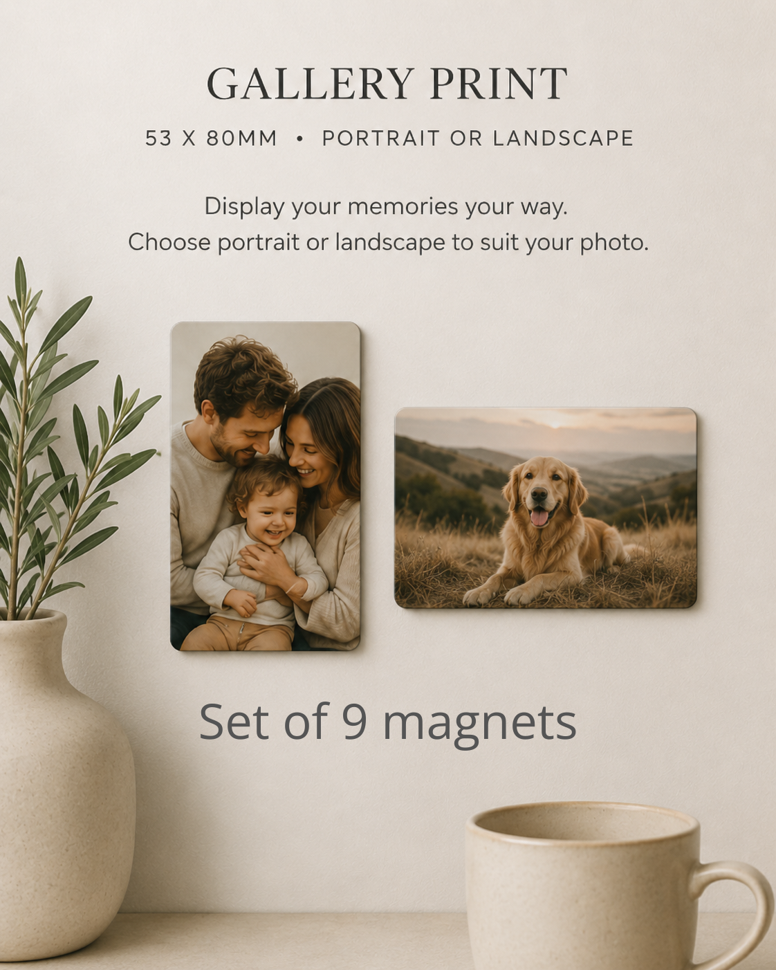 Custom Photo Magnets – Set of 9 (Landscape & Portrait)